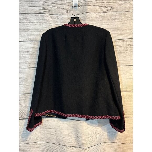Vintage 1970's Abe Schrader Black & Pink Bouclé Jacket With Button Pockets Size - Picture 3 of 5